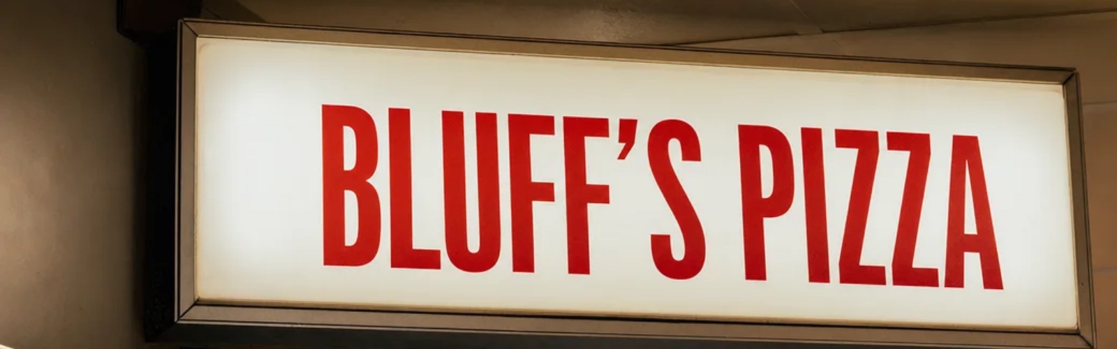 Lightbox Sign for Bluffs Pizza in Long Beach, CA