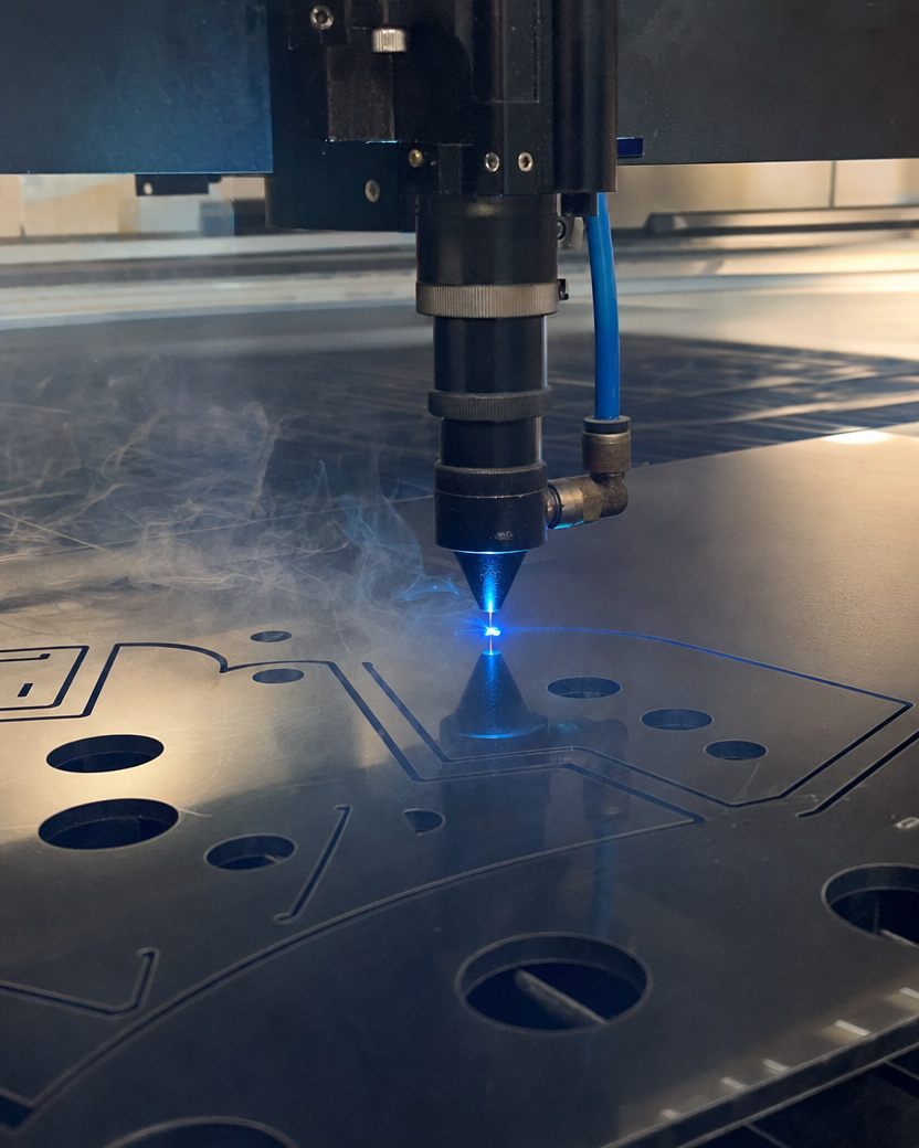 Fiber laser cutting precision metal sign components